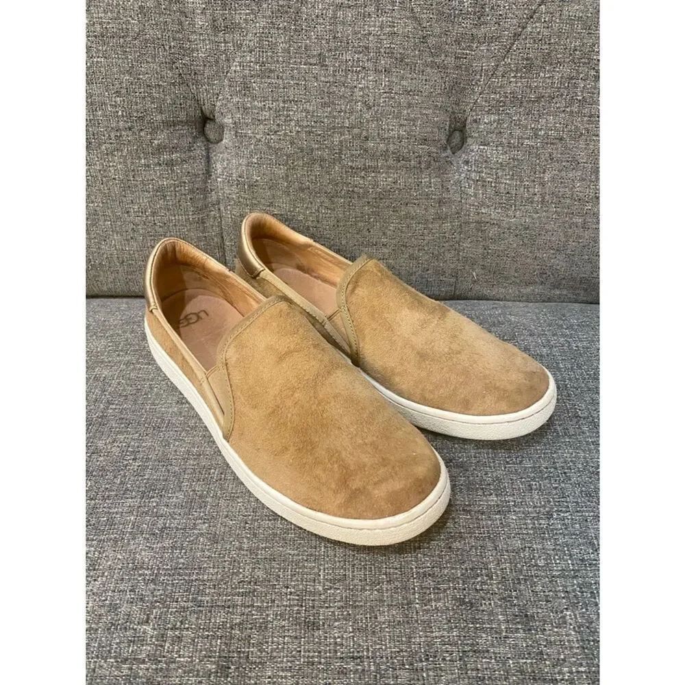 UGG Cas Chestnut Leather Slip On Sneakers Women’s Size 8.5